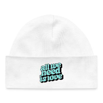 Tout ce dont tu as besoin, c’est d’aimer Retro - Bonnet bébé bio - blanc - Devant