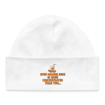 Orange Juice Concentration Funny Saying - Baby Organic Beanie - white - Front