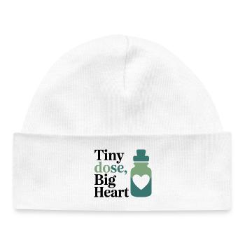 Homeopathy Tiny Dose Big Heart Professional Gear  - Baby Organic Beanie - white - Front