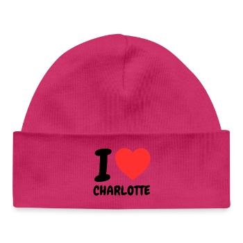Cœur Rouge I Love Charlotte - Bonnet bébé bio - blanc - Devant