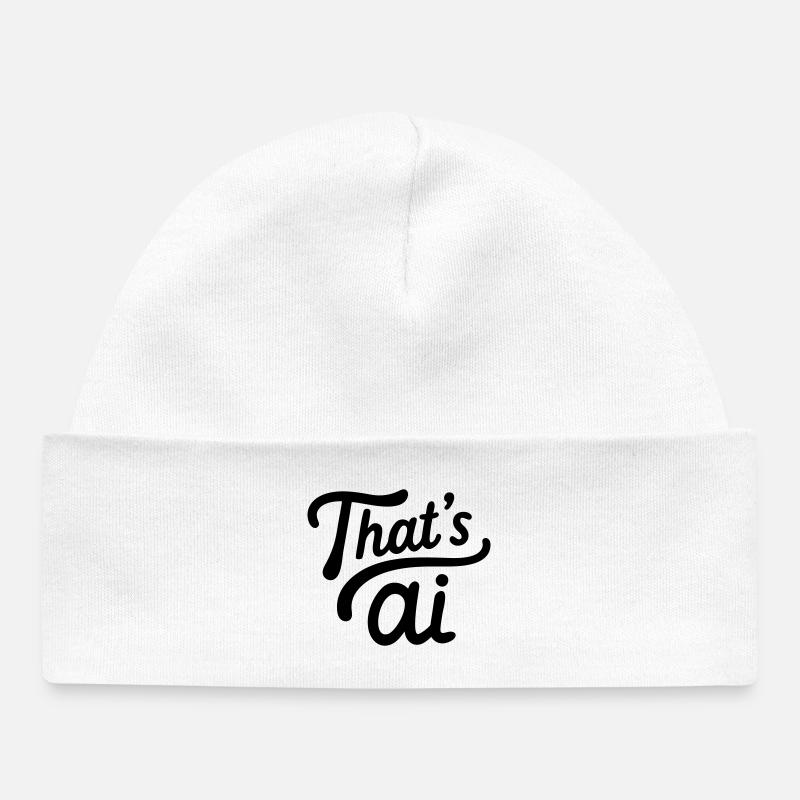 « C’est de l’IA » Typographie manuscrite - Bonnet bébé bio - blanc