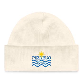 Piraeus Greece Sun & Sea Waves  - Baby Organic Beanie - white - Front