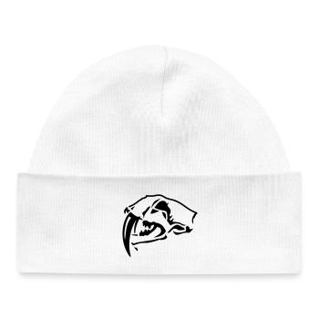 Sabre-toothed Tiger Skull - Baby Organic Beanie - white - Front