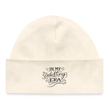 In My Adulting Era – Ironic Saying - Baby Organic Beanie - white - Front
