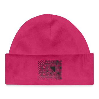 Conception de motifs triangulaires géométriques - Bonnet bébé bio - blanc - Devant