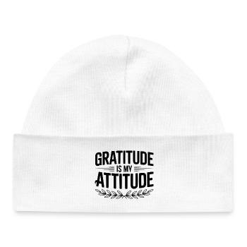 Gratitude is My Attitude - Baby Organic Beanie - white - Front