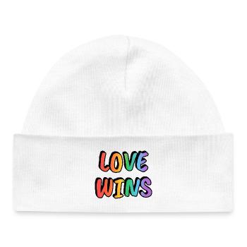 Love Wins Rainbow Gradient - Baby Organic Mütze - Weiß - Vorne