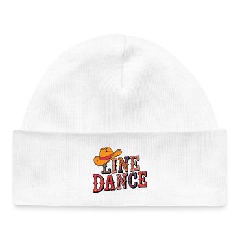 Line Dance Colors with Cowboy Hat - Baby Organic Beanie - white - Front