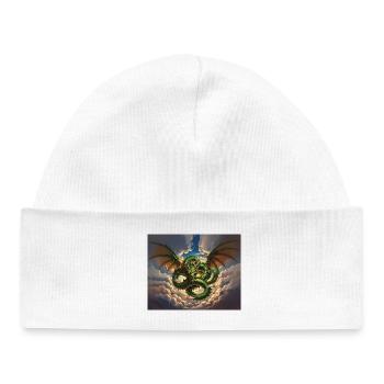 Dragon Storm over Clouds - Baby Organic Beanie - white - Front