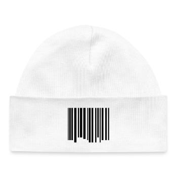 code barres - Bonnet bébé bio - blanc - Devant