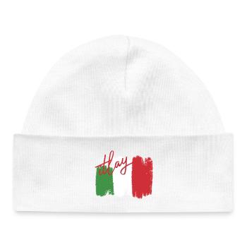 Drapeau italien - Bonnet bébé bio - blanc - Devant