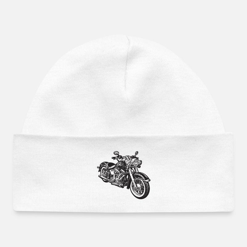 chopper hog bike motorrad - Bonnet bébé bio - blanc