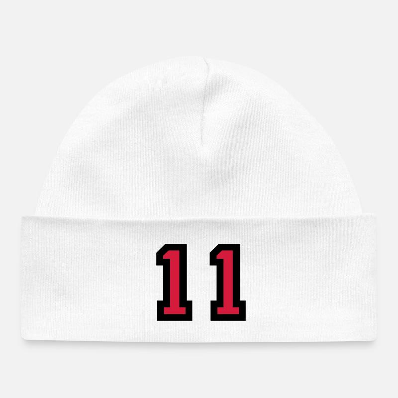 Le numéro 11 - numéro onze - Bonnet bébé bio - blanc