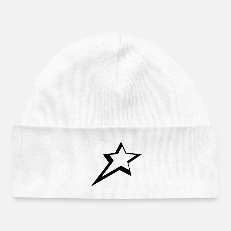 Étoiles - Bonnet bébé bio - blanc