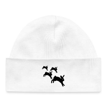 Lapins sautant - Bonnet bébé bio - blanc - Devant