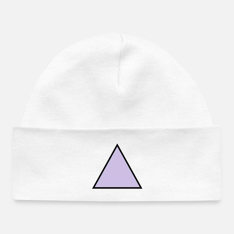 hipster triangle triangle shape - Baby Organic Beanie - white