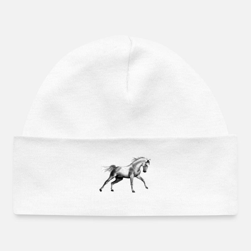 cheval - Bonnet bébé bio - blanc