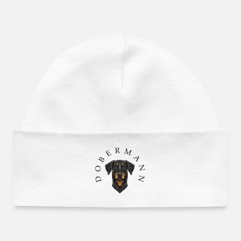 Dobermann - Bonnet bébé bio - blanc