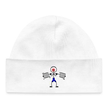 Weightlifter bodybuilding strength training 2 - Baby Organic Beanie - white - Front