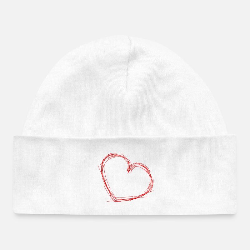 Cœur. Cœurs. Saint Valentin. Je t'aime - Bonnet bébé bio - blanc
