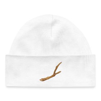 a piece of broken branch of a tree - Baby Organic Beanie - white - Front