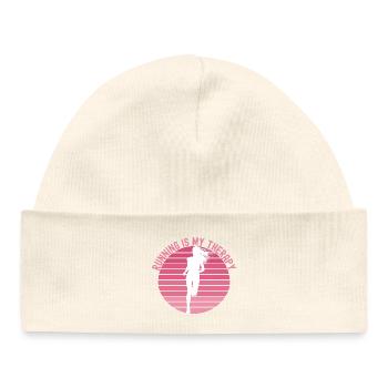 Running Is My Therapy Design - Baby Organic Beanie - white - Front