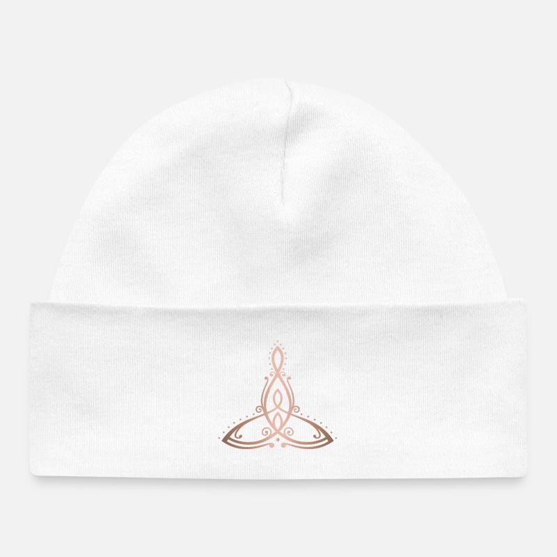 Symbole de la maternité celtique Mère avec deux enfants - Bonnet bébé bio - blanc