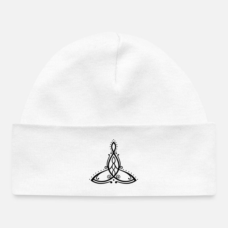 Symbole de la maternité celtique Mère avec trois enfants - Bonnet bébé bio - blanc