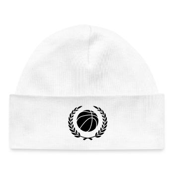 Sportpreis Lorbeerkranz Baketball 3 - Baby Organic Mütze - Weiß - Vorne