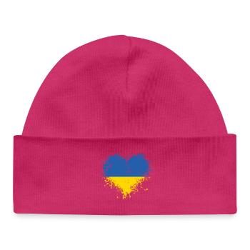 Cœur ukrainien - Bonnet bébé bio - blanc - Devant