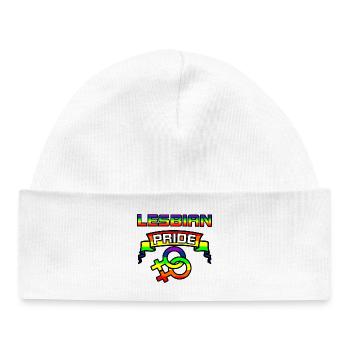 Rainbow lesbies proud logo 5 - Baby Organic Beanie - white - Front