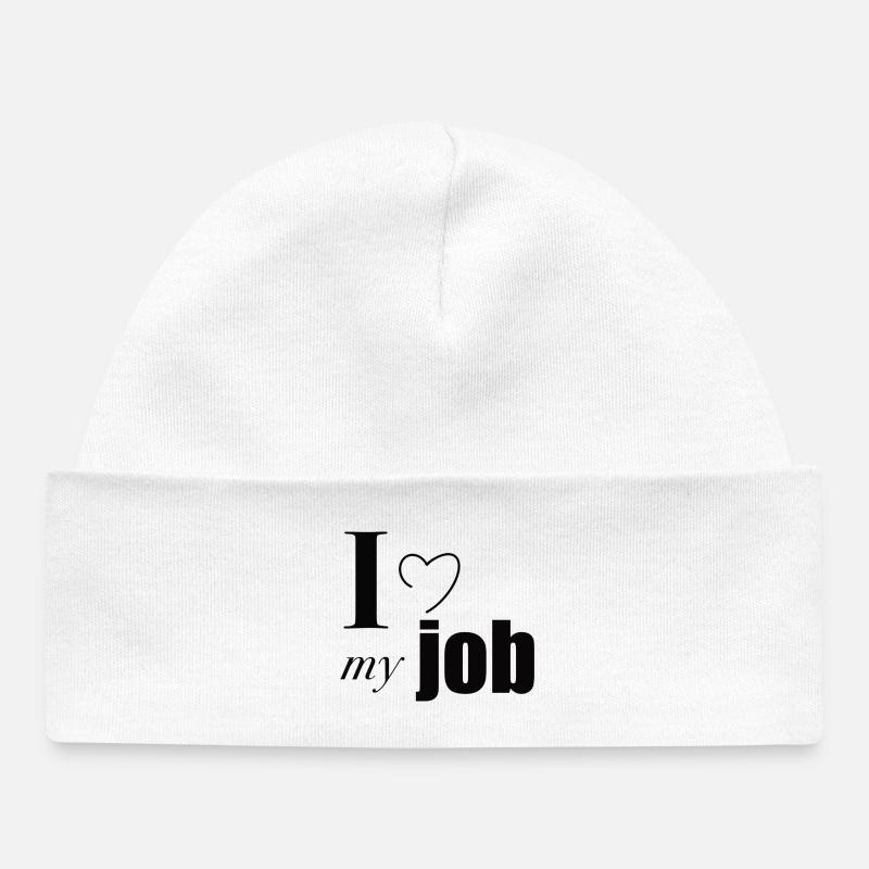 J’aime mon travail - Bonnet bébé bio - blanc