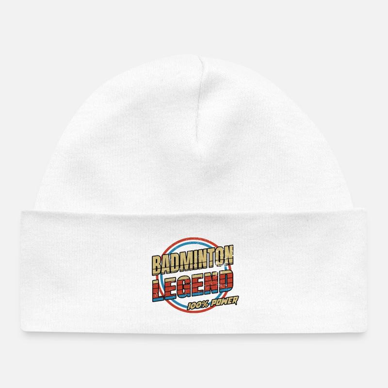 Légende du badminton - Bonnet bébé bio - blanc