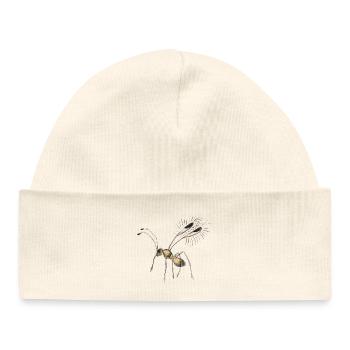 Dessin de minuscule mouche - Bonnet bébé bio - blanc - Devant