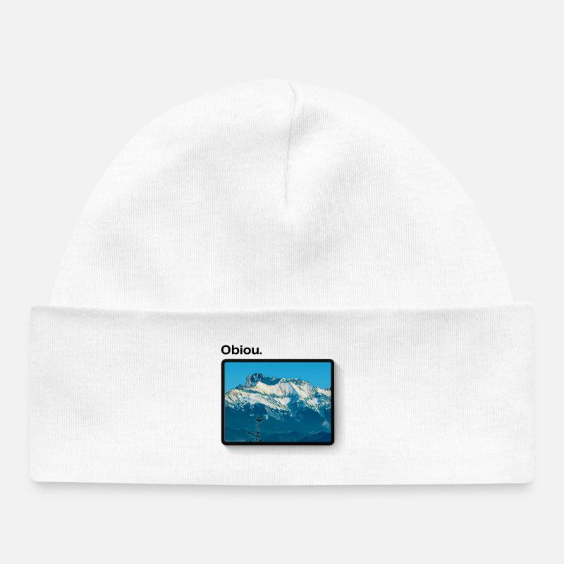 Obiou encadré - Bonnet bébé bio - blanc