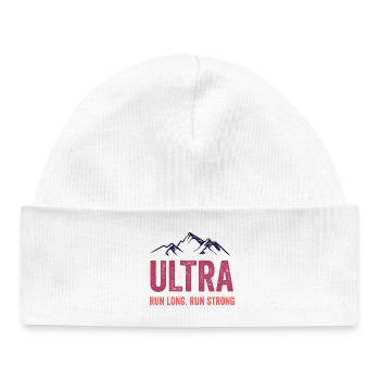 Ultra Running - Run Long. Courez fort. - Bonnet bébé bio - blanc - Devant
