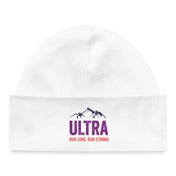 Ultra Running - Run Long. Courez fort. - Bonnet bébé bio - blanc - Devant