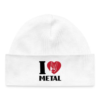 J’adore le métal - Bonnet bébé bio - blanc - Devant