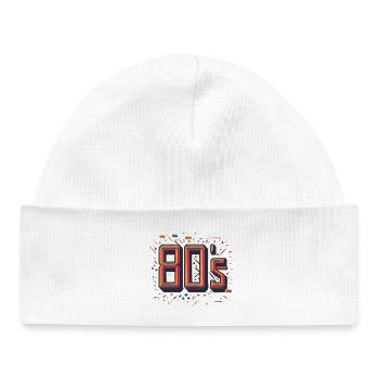 Glowing Neon 80s Design - Baby Organic Beanie - white - Front