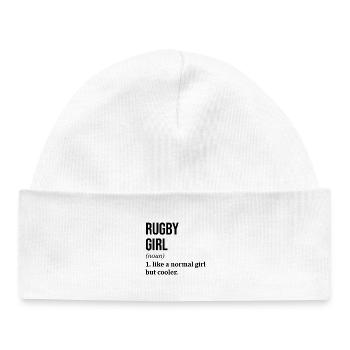 rugby - Bonnet bébé bio - blanc - Devant