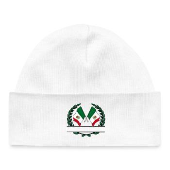 Drapeaux Mexique bannière couronne de laurier - Bonnet bébé bio - blanc - Devant