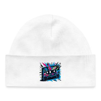 Music cassette in retro style 80s and 90s style - Baby Organic Beanie - white - Front