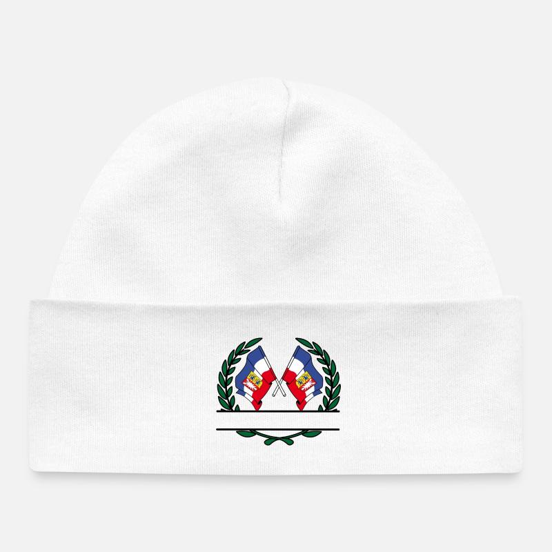 Drapeaux Schleswig Holstein couronne de laurier bannière - Bonnet bébé bio - blanc