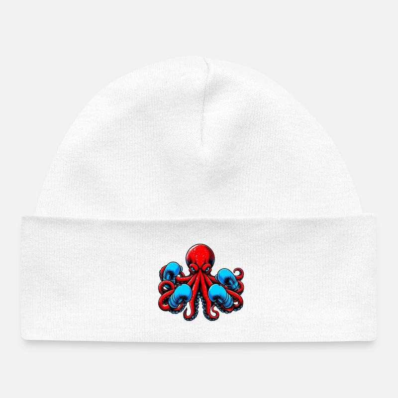 Pieuvre - Bonnet bébé bio - blanc