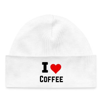 I love coffee - Baby Organic Beanie - white - Front