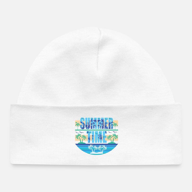 Summer Time - Baby Organic Beanie - white