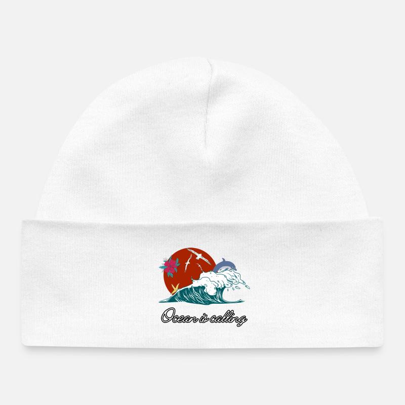 La mer vous appelle - Bonnet bébé bio - blanc