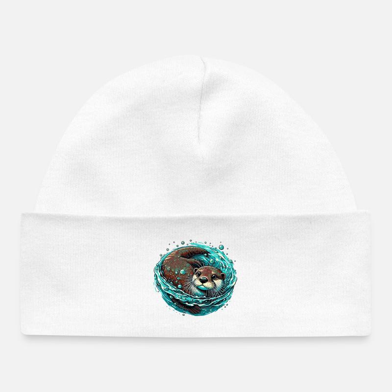 Loutre - Bonnet bébé bio - blanc