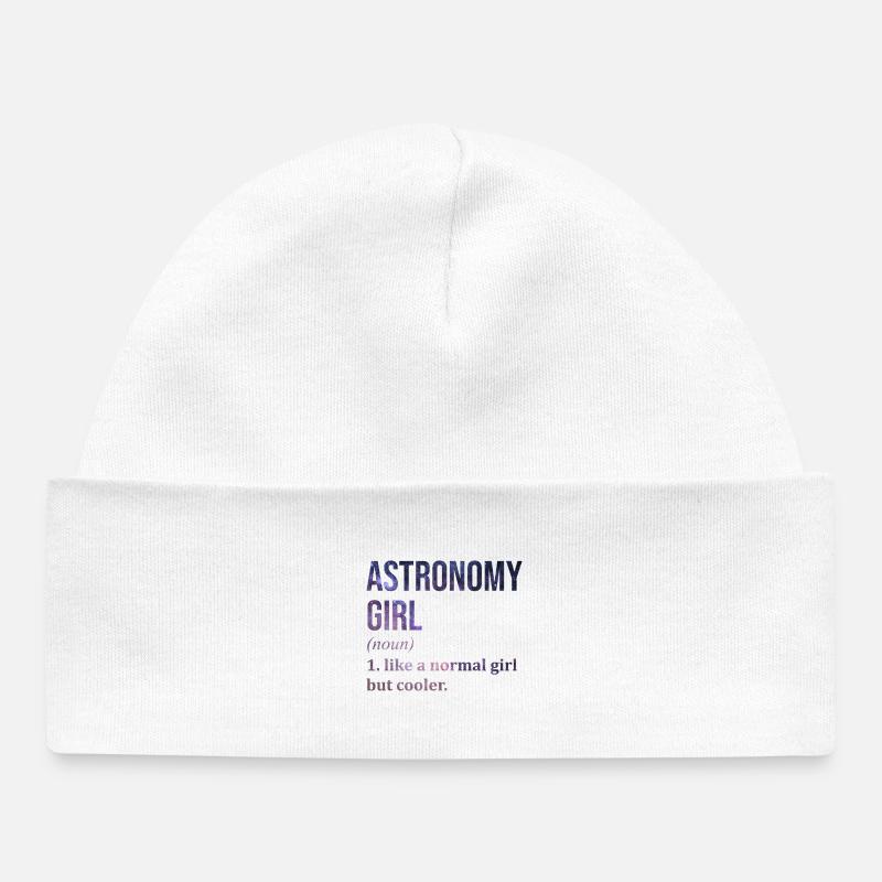 astronomie - Bonnet bébé bio - blanc