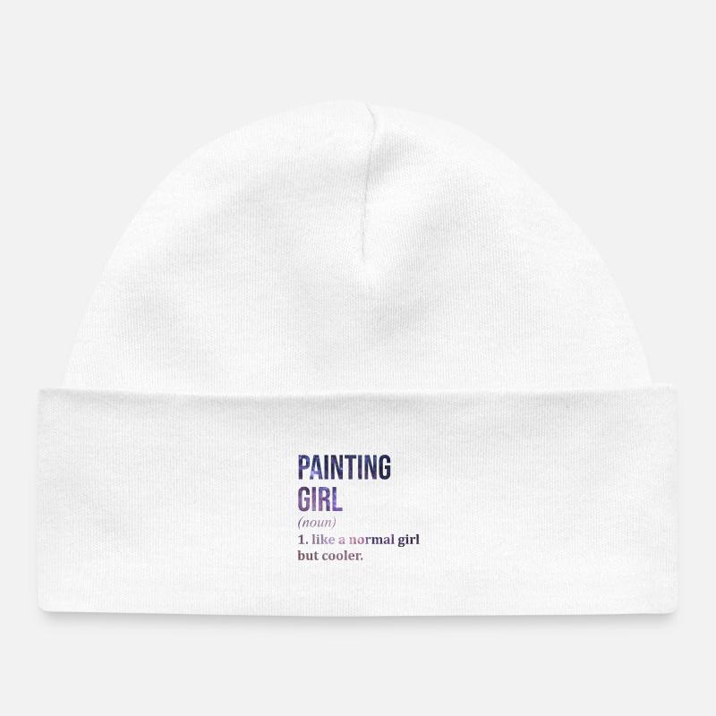 peintre - Bonnet bébé bio - blanc
